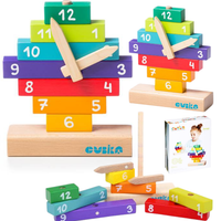 drewniany edukacyjny zegar klocki cubika 14354