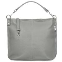 VERA PELLE torebka damska skórzana worek z paskiem na ramię V388 j.szara