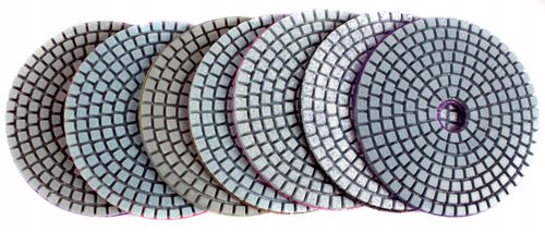 Tarcze do szlifowania gresu płytek na mokro 7 sztuk + dysk na Arena.pl