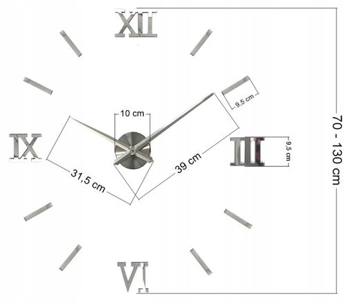 zegar ścienny duży czarny mechanizm zegara na ścianę do salonu kuchni na Arena.pl