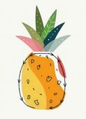 Plakat 13x18cm Nowoczesny Owoce I Ananas I Pop Art Vintage do Salonu