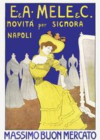 Plakat 50x70cm E. &amp; A. Mele &amp; C, Cappiello Vintage do Salonu
