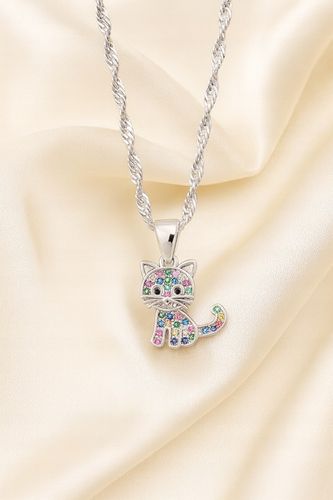 Srebrny Łańcuszek z Kotkiem Srebro 925 Grawer + PREZENT GRATIS na Arena.pl