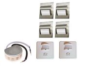 OŚWIETLENIE SCHODÓW ZESTAW 4 OPRAW LED 1,5W ZASILACZ,CZUJNIKI RUCHU