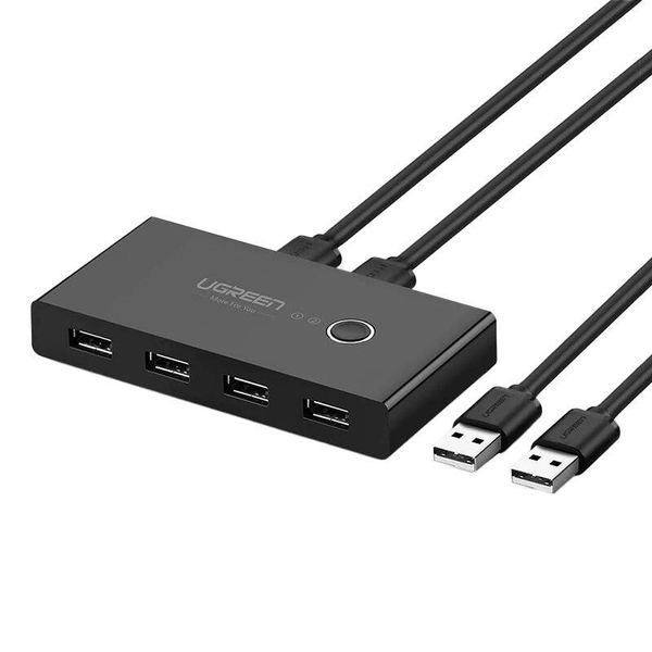 Przełącznik KVM UGREEN US216 USB 2.0 2x4 DO 2 Komputerów Czarny zdjęcie 1