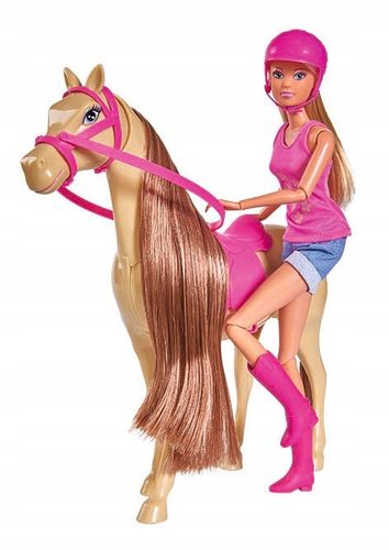 DUŻY ZESTAW LALKA STEFFI DŻOKIEJKA KOŃ PORUSZAJĄCY GŁOWĄ JAZDA KONNA AKCES. na Arena.pl