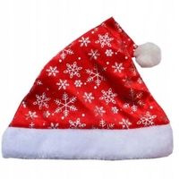 CZAPKA ŚNIEŻYNKI CZERWONA,MIKOŁAJKA,ŚWIĘTA