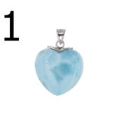 Zawieszka - larimar serce w srebrze rodowanym 1