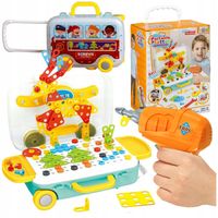 KLOCKI KONSTRUKCYJNE KREATYWNE + WKRĘTARKA ŚRUBOKRĘT WALIZKA XXXL 258 ELE.