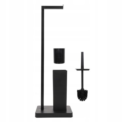 STOJAK NA PAPIER TOALETOWY CZARNY Z POJEMNIKIEM NA SZCZOTKĘ 2W1 na Arena.pl