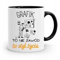 Kubek Czarny Dla Grafika Nie Zawód To Styl Życia Z Nadrukiem Ze Zdjęciem