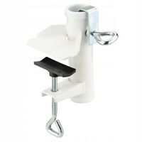 Uchwyt na parasol do mocowania na poręcz, balustrady, METALOWY, biały 23 mm