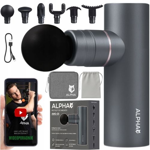 Pistolet do Masażu Alpha Pro TRYB AI 3x2000 mAh - Masażer do Pleców i Ciała na Arena.pl