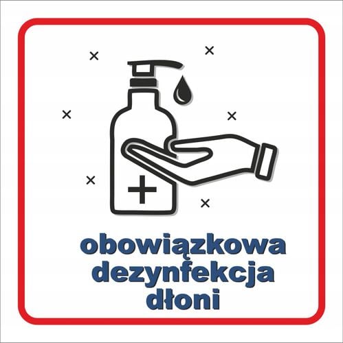 Tablica Znak dezynfekcja dłoni odstęp maseczki na Arena.pl