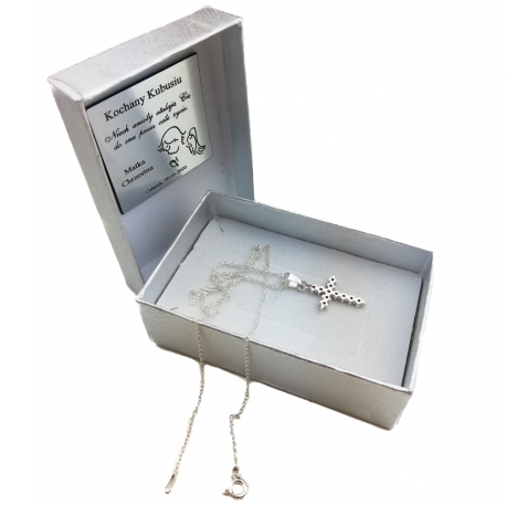 SREBRNY KRZYŻYK OZDOBNY Z CYRKONIAMI SREBRO PRÓBY 925 DOSTĘPNY W RÓŻNYCH KOLORACH zdjęcie 11