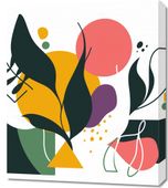 Obraz 60x70cm Kolorowa Abstrakcja Botaniczna