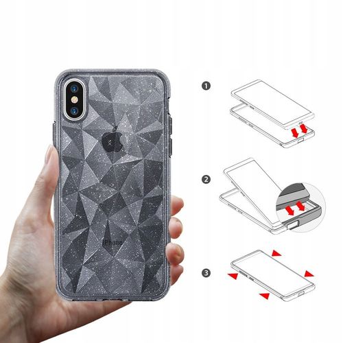 ETUI RINGKE GLITTER IPHONE X + SZKŁO FULL 3D BENKS na Arena.pl