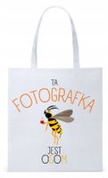 Dla Fotografa Fotografki Torba Eco Biała Shopper Z Nadrukiem Ze Zdjęciem