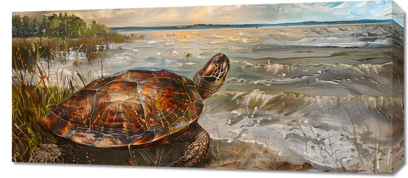 Obraz 90x40cm Nadmorski Żółw zdjęcie 1