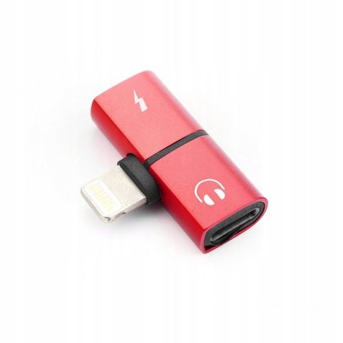Adapter HF audio do Iphone Lightning + ładowanie czerwony na Arena.pl