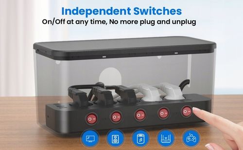 Listwa Zasilająca Organizer Na Przewody 5x AC + 4x USB Ineox LZO-1B Czarny na Arena.pl