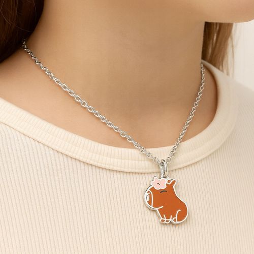 Srebrny naszyjnik dla dziewczynki kapibara srebro próba 925 na Arena.pl