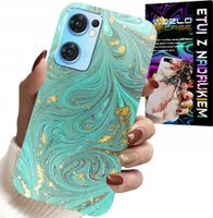 ETUI DO OPPO RENO7 5G - MARMURKOWE WZORY + SZKŁO HARTOWANE