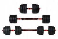 Hantle 30kg 2x15kg bitumiczne regulowane ZESTAW 16 talerzy + sztanga