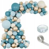 GIRLANDA BALONOWA ZESTAW BALONY NIEBIESKI ZŁOTY BEŻ TAŚMA KLEJ 115el