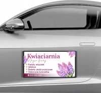 Magnes na samochód reklama magnetyczna 60x30 cm DLA TWOJEJ KWIACIARNI