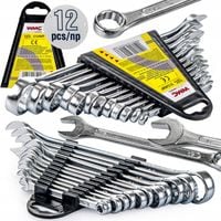 KLUCZE PŁASKO OCZKOWE DWUSTRONNE ZESTAW 12 KLUCZY 6-19 MM KOMPLET