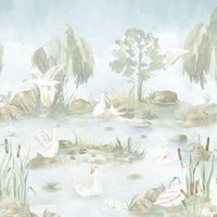 Tapeta Piknik nad stawem W38 250 cm Płótno