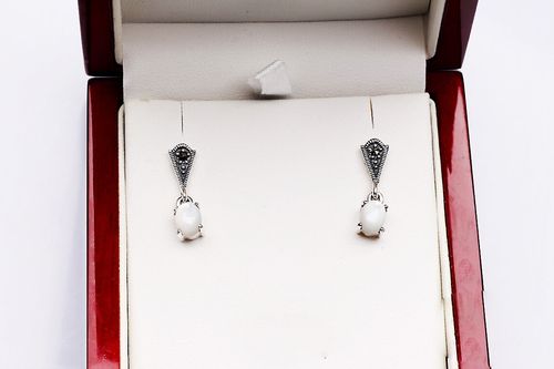 Srebrne kolczyki KDM3434 - Markazyty na Arena.pl