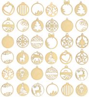 OZDOBY CHOINKOWE ŚWIĄTECZNE 36szt DREWNIANE BOMBKI NA CHOINKĘ