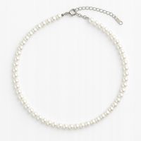 Naszyjnik kolia choker elegancki klasyczny białe perły perełki łańcuszek