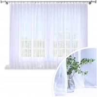 FIRANA GOTOWA WOAL BIAŁA 300x160 CM ZASŁONA FIRANKA NA ŻABKI TAŚMIE FIRANY