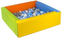 Kwadratowy suchy basen z ekoskóry z 200 piłeczkami ZABAWA w DOMU i OGRODZIE