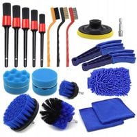 ZESTAW DO PIELĘGNACJI AUTA PĘDZEL DETAILINGOWY AKCESORIA DO CZYSZCZENIA 22