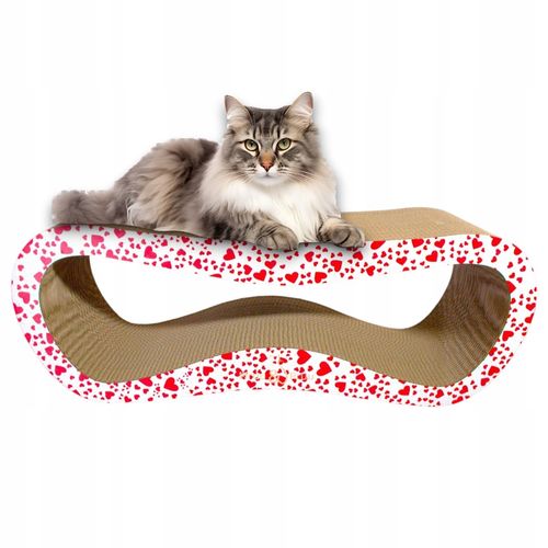 Drapak dla kota LEON | biały w serca | 78x28x24 cm | MruuPruu na Arena.pl