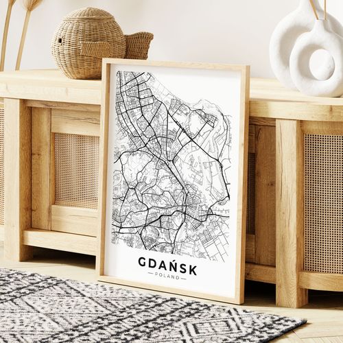 Plakat mapa miasta Gdańsk 40x50 cm na Arena.pl