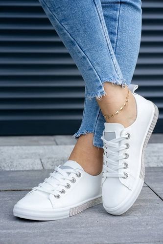 Biało szare trampki damskie skórzane Queen 39 na Arena.pl