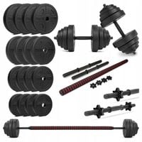 SZTANGA SKRĘCANA 2W1 DO TRENINGU HANTLE 2X20 KG ZESTAW OBCIĄŻENIA 40KG