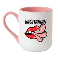 KUBEK "VAGITARIAN" Wzór - Elegant Biało-Różowy 330 ml