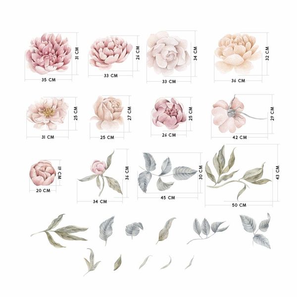 Naklejki Piwonie i Róże DK440 zdjęcie 3