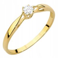 ZŁOTY PIERŚCIONEK Zaręczynowy 333 z CYRKONIĄ r.19