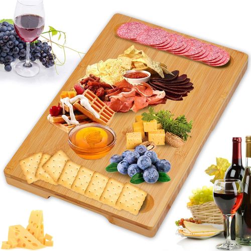 Deska do serów i wędlin bambusowa + zestaw noży na Arena.pl