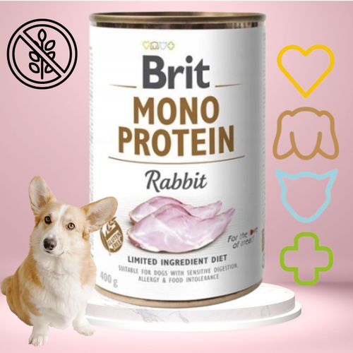 mokra karma dla psa brit mono protein rabbit 400 g królik wysokobiałkowa na Arena.pl