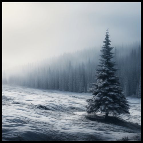 Plakat 100x100cm Samotna Choinka na Arena.pl