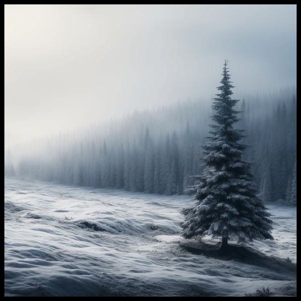 Plakat 100x100cm Samotna Choinka zdjęcie 2