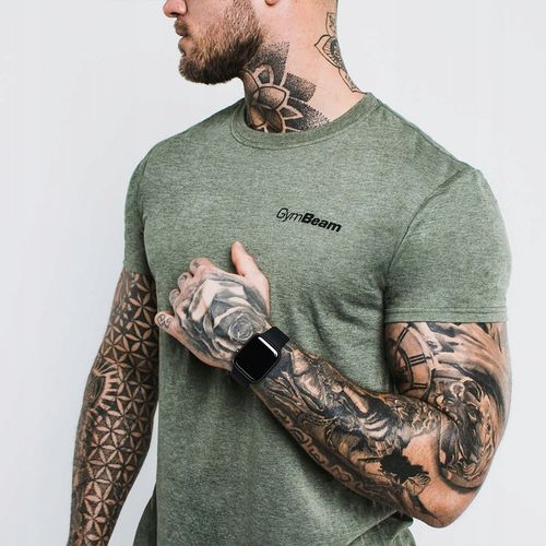 KOSZULKA SPORTOWA MĘSKA FITNESS T-SHIRT WYSOKA JAKOŚĆ ZIELONA - na Arena.pl